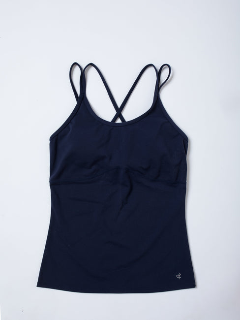 Strappy Bra Tank, Navy