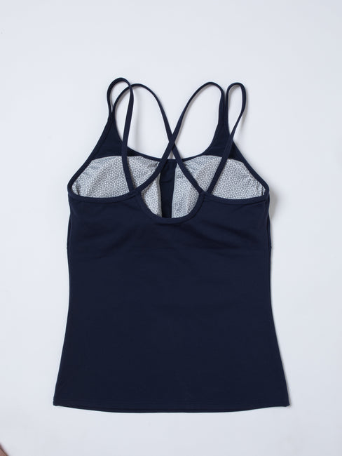 Strappy Bra Tank, Navy