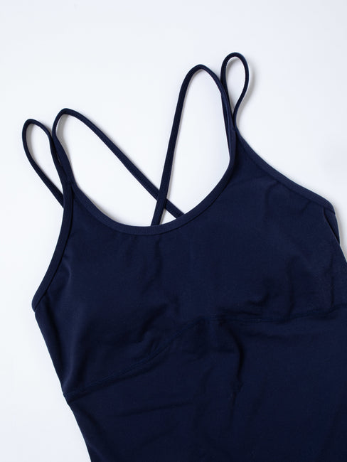Strappy Bra Tank, Navy
