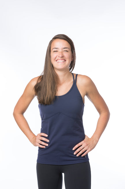 Strappy Bra Tank, Navy